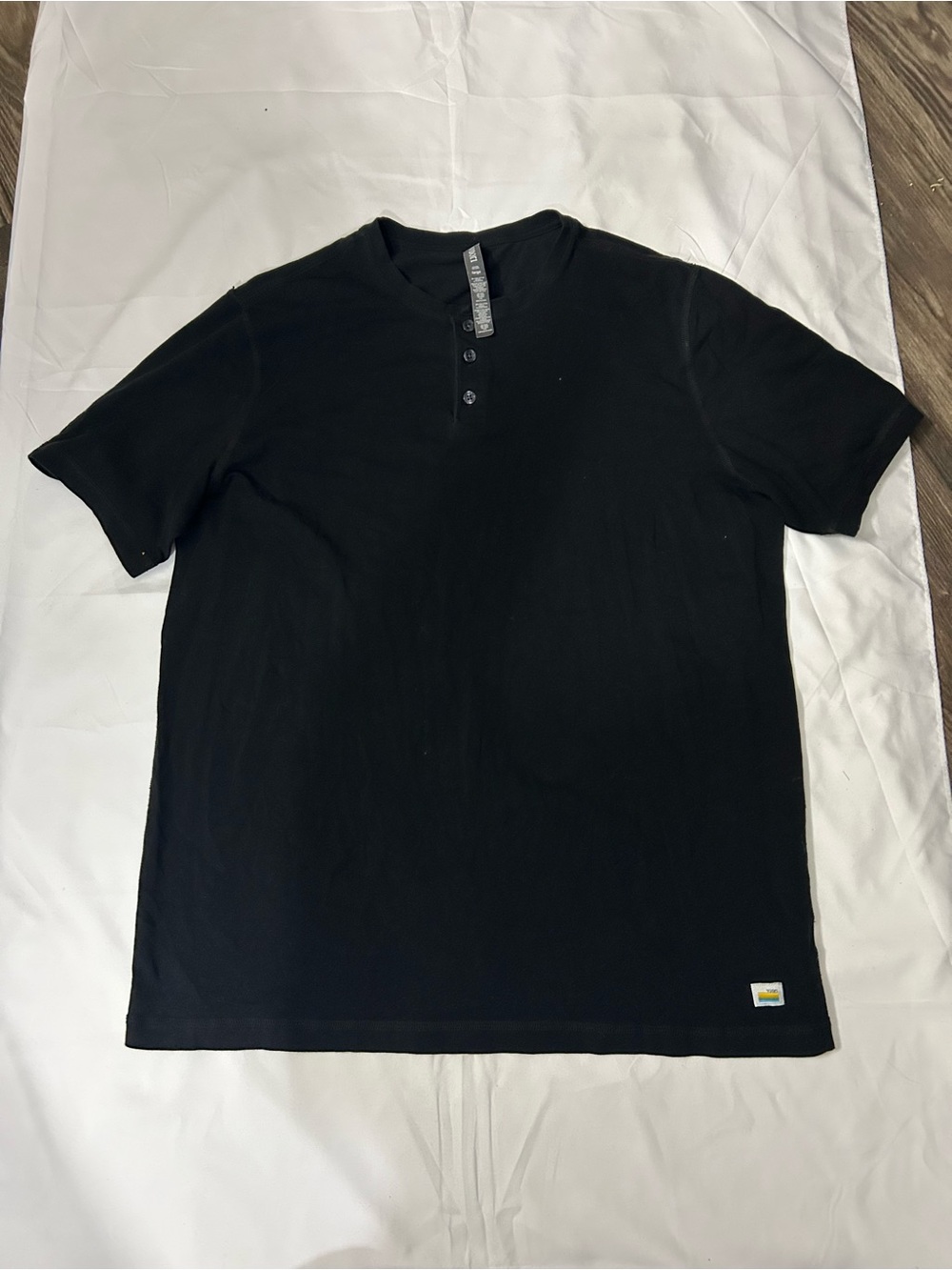 Vuori Black Short Sleeve Henley Tee